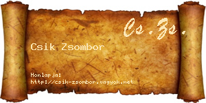 Csik Zsombor névjegykártya